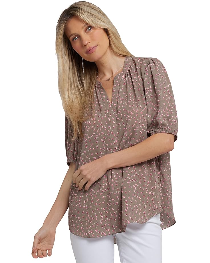 Топ NYDJ Short Puff Sleeved Popover Top, цвет Josefina